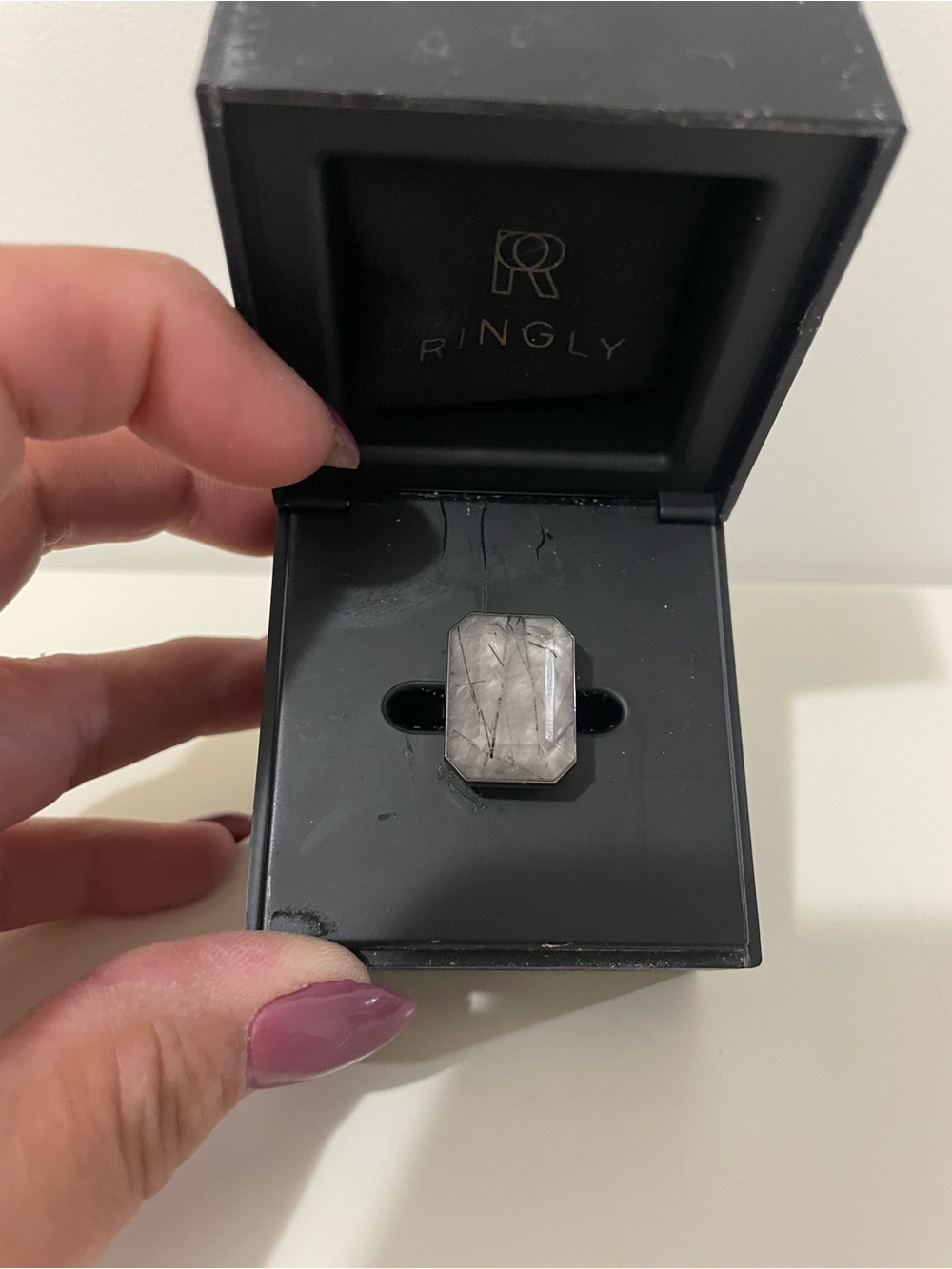 Ringly Bluetooth Smart Ring, “Dive Bar” Edition, Size 8